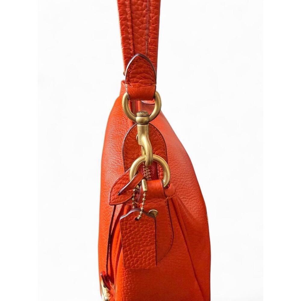 Authentic Coach Cary Soft Pebble Leather Shoulder Bag – Orange - Picture 5 of 9